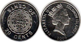 coin Solomon Islands 20 cents 2005