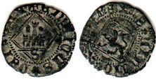 moneda Castilla y Leon dinero 1454-1474