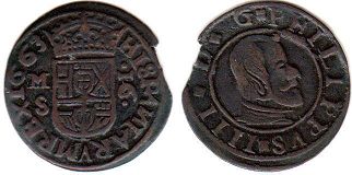 coin Spain 16 maravedis 1663