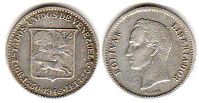 moneda Venezuela 25 centimos 1946