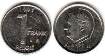 coin Belgium 1 franc 1997