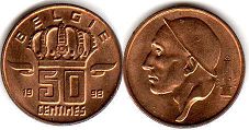 coin Belgium 50 centimes 1998