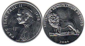coin Congo 1 franc 2004