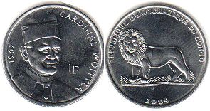 piece Congo 1 franc 2004