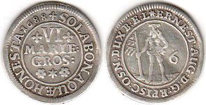coin Brunswick-Luneburg-Calenberg 6 mariengroschen 1688
