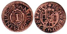 Münze Paderborn 1 Pfennig 1693