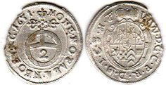 coin Pfalz halbbatzen (2 kreuzer) 1631