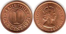 coin Mauritius 1 cent 1971