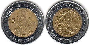 moneda Mexico 5 pesos 2008 ALVARO OBREGON