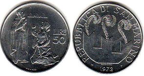 coin San Marino 50 lire 1972