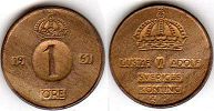 coin Sweden 1 ore 1961