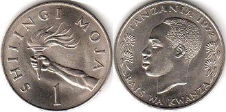 coin Tanzania 1 shillingi 1972