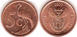 coin South Africa 5 cents 2007