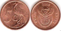 coin South Africa 5 cents 2006