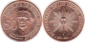 coin Uruguay 50 pesos 2011
