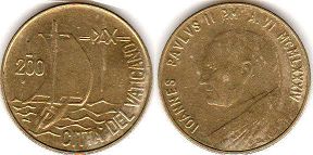 coin Vatican 200 lire 1984