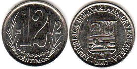 moneda Venezuela 12.5 centimos 2007