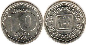coin Yugoslavia 10 dinara 1993