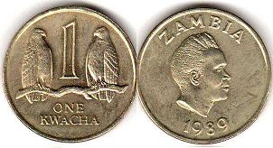 coin Zambia 1 kwacha 1989