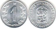 coin Czechoslovakia 1 haler 1962