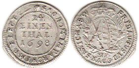 Münze Sachsen 1/24 Thaler 1698