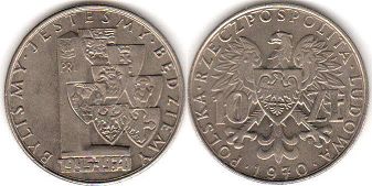 coin Poland 10 zlotych 1970