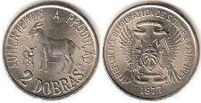 coin Saint Thomas and Prince 2 dobras 1977