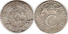 mynt Sverige 4 öre 1671