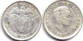 coin Colombia 20 centavos 1938