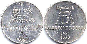 coin Germany 5 mark 1971