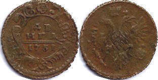 coin Russia denga 1731