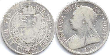 coin UK old coin half crown 1898