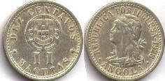 coin Angola II macutas Dez centavos 1928
