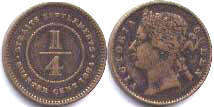 coin Straits Settlements 1/4 cent 1884