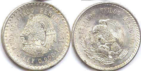 moneda Mexico 5 pesos 1948