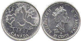 pièce de monnaie canadian commémorative pièce de monnaie 25 cents 2002