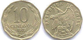 moneda Chilli 10 centavos 1975