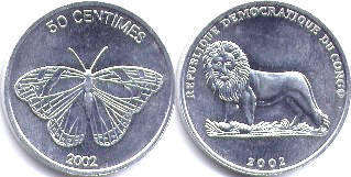 coin Congo 50 centimes 2002