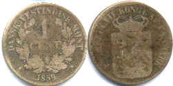 coin Danish West Indies 1 cent 1859