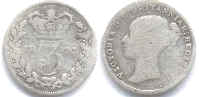coin UK old coin 3 pence 1877