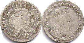 Münze Preußen 6 groschen 1757