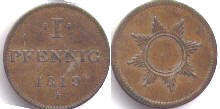 coin Frankfurt 1 pfennig 1819