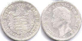 coin Saxony 1/6 taler 1856