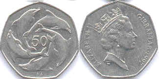 coin Gibraltar 50 pence 1997