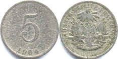piece Haiti 5 centimes 1904