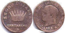 moneta Kingdom of Italy 1 centesimo 1811