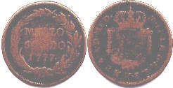 moneta Milan 1/2 soldo 1777