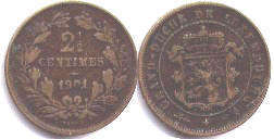piece Luxembourg 2.5 centimes 1901