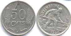 piece Luxembourg 50 centimes 1930