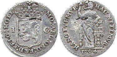 coin Holland 1 gulden 1794